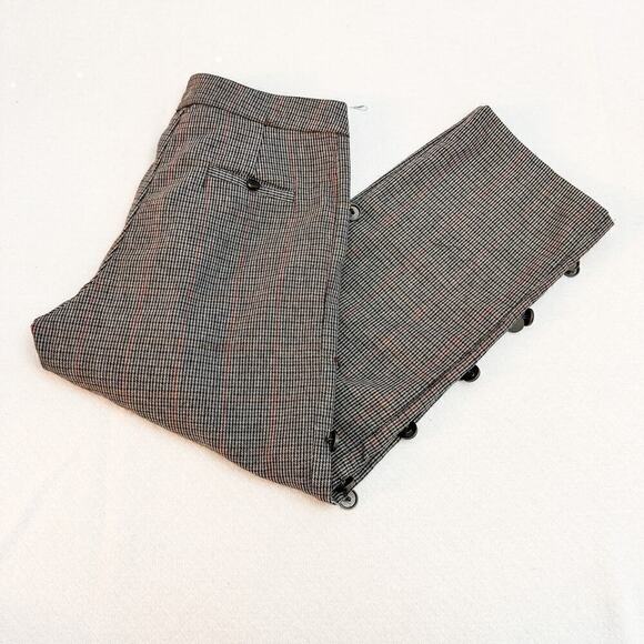 J.OA. Plaid Houndstooth Printed Pants Button Accents Size M - Picture 6 of 6